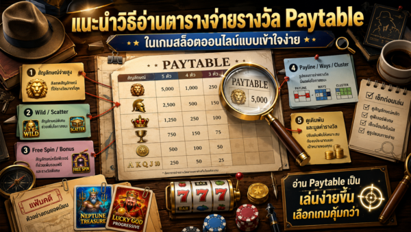 แนะนำวิธีอ่านตารางจ่ายรางวัล Paytable ในเกมสล็อตออนไลน์แบบเข้าใจง่าย